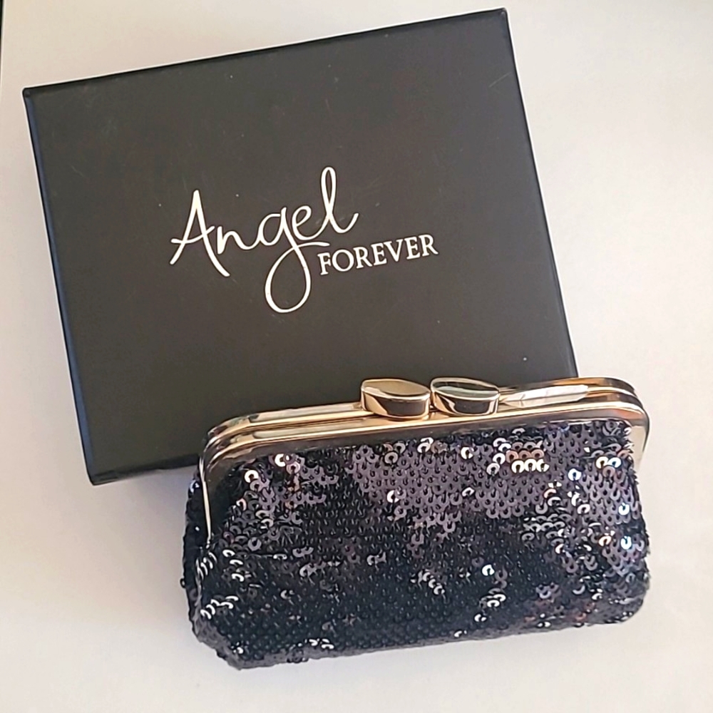 Black Sequin Coin Purse
